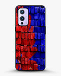 Creslia red blue painted bricks phone case - red blue painted bricks phone case oneplus 9