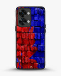 Creslia red blue painted bricks phone case - red blue painted bricks phone case oneplus nord 2t