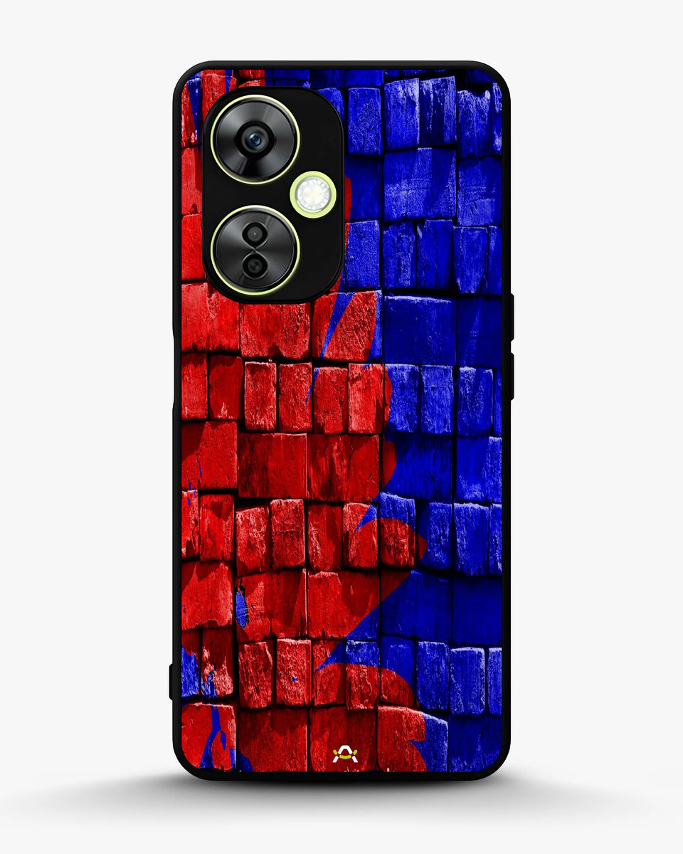 Creslia red blue painted bricks phone case - red blue painted bricks phone case oneplus nord ce3 lite