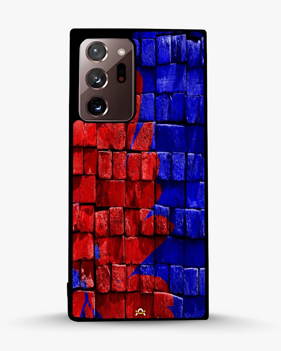Creslia red blue painted bricks phone case - red blue painted bricks phone case samsung galaxy note 20 ultra