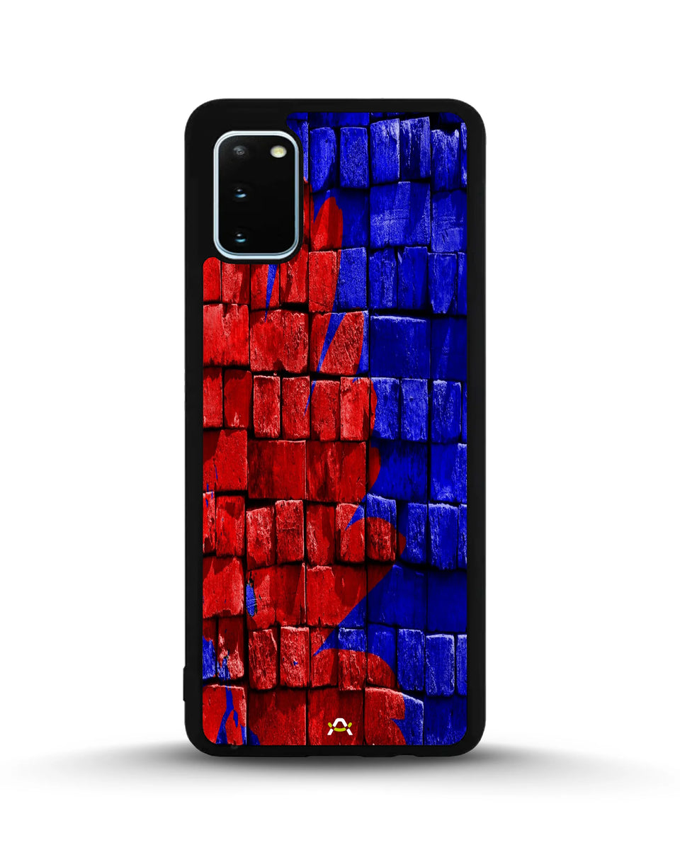 Creslia red blue painted bricks phone case - red blue painted bricks phone case samsung galaxy s20 fe
