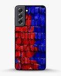 Creslia red blue painted bricks phone case - red blue painted bricks phone case samsung galaxy s21 fe