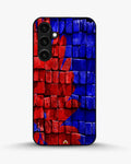 Creslia red blue painted bricks phone case - red blue painted bricks phone case samsung galaxy s23 fe
