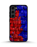 Creslia red blue painted bricks phone case - red blue painted bricks phone case samsung galaxy s23 plus
