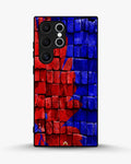 Creslia red blue painted bricks phone case - red blue painted bricks phone case samsung galaxy s23 ultra