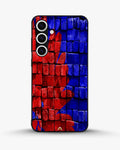 Creslia red blue painted bricks phone case - red blue painted bricks phone case samsung galaxy s24 plus