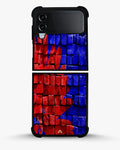 Creslia red blue painted bricks phone case - red blue painted bricks phone case samsung galaxy z flip 4