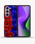 Creslia red blue painted bricks phone case - red blue painted bricks phone case samsung galaxy z fold 5