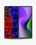 Creslia red blue painted bricks phone case - red blue painted bricks phone case samsung galaxy z fold 6