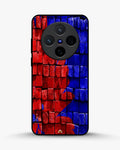 Creslia red blue painted bricks phone case - red blue painted bricks phone case vivo x200