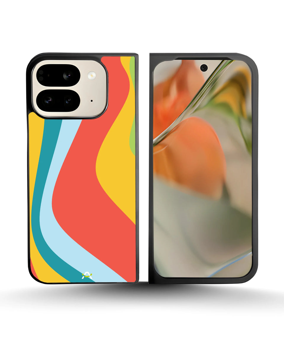 Creslia retro wavy stripes phone case - retro wavy stripes phone case google pixel 9 pro fold