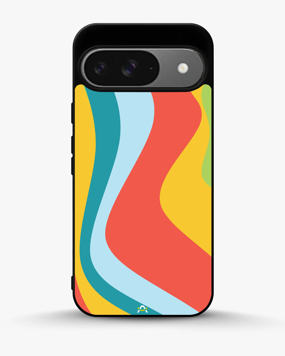 Creslia retro wavy stripes phone case - retro wavy stripes phone case google pixel 9
