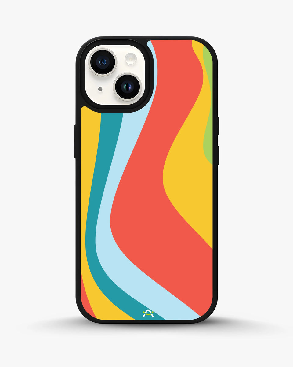Creslia retro wavy stripes phone case - retro wavy stripes phone case iphone 14 plus