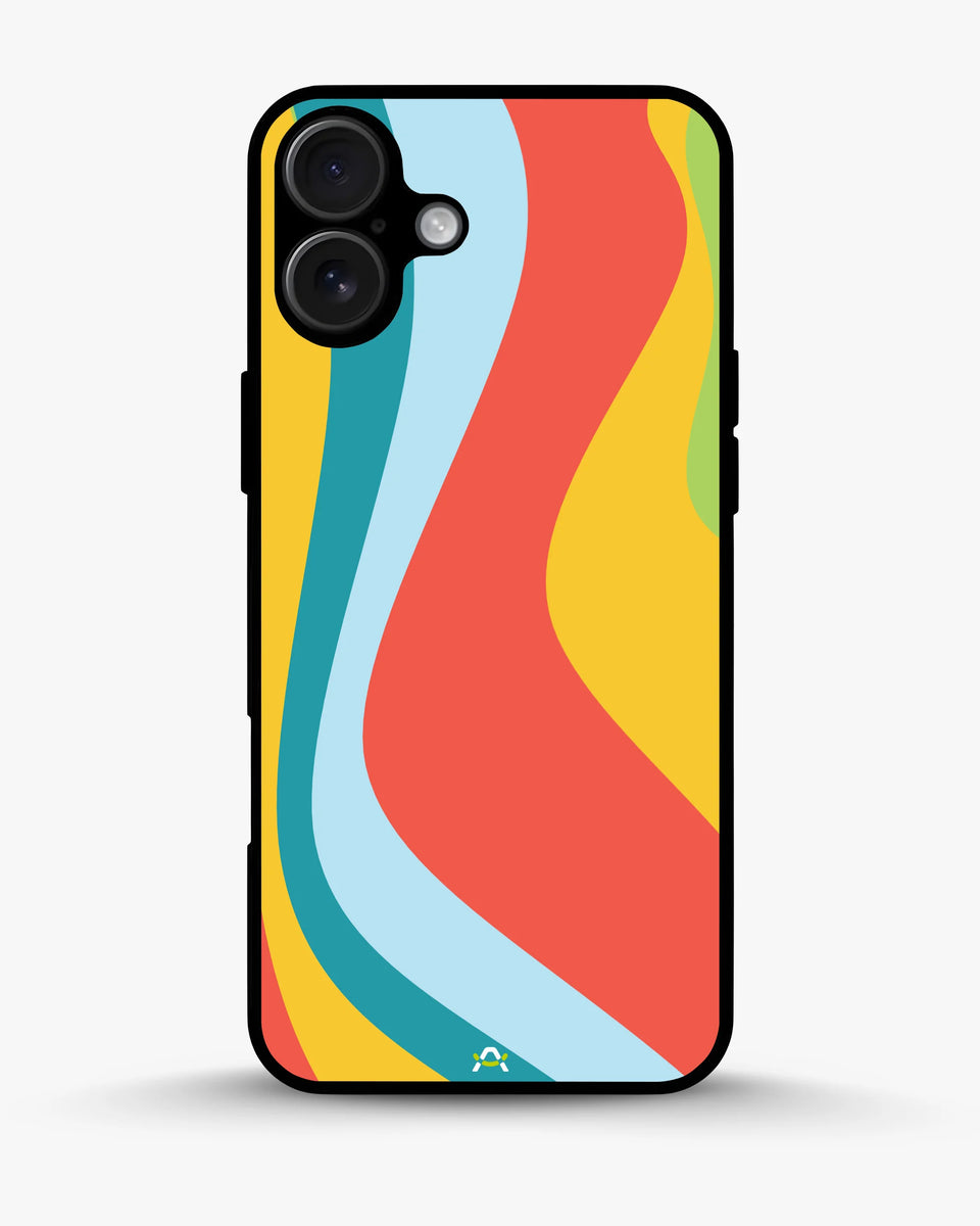 Creslia retro wavy stripes phone case - retro wavy stripes phone case iphone 16 plus