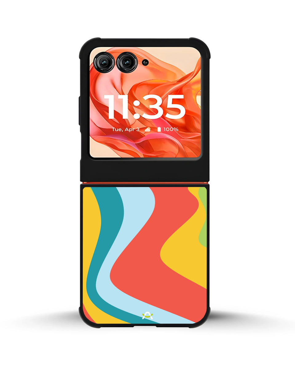 Creslia retro wavy stripes phone case - retro wavy stripes phone case motorola razr 2025