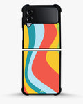 Creslia retro wavy stripes phone case - retro wavy stripes phone case samsung galaxy z flip 4