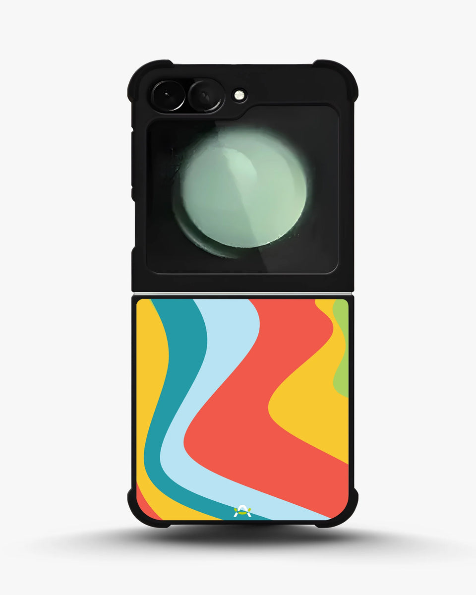 Creslia retro wavy stripes phone case - retro wavy stripes phone case samsung galaxy z flip 6