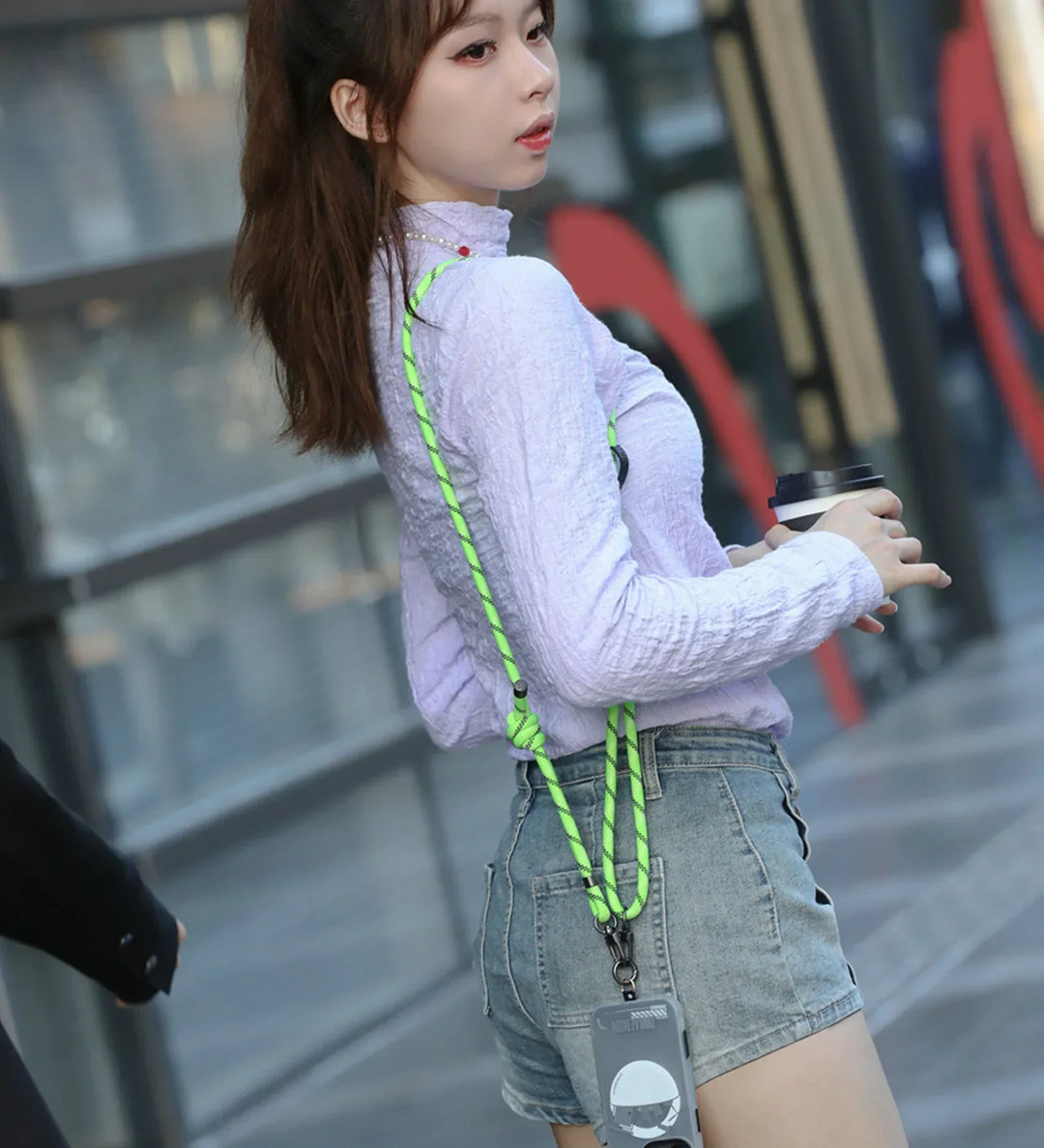 Glow-in-the-Dark Phone Lanyard – Green, Adjustable Neck & Wrist Strap for All Phones - Creslia