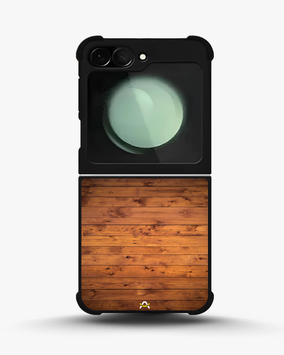 Creslia rustic wooden planks phone case - rustic wooden planks phone case samsung galaxy z flip 5