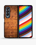 Creslia rustic wooden planks phone case - rustic wooden planks phone case samsung galaxy z fold 4