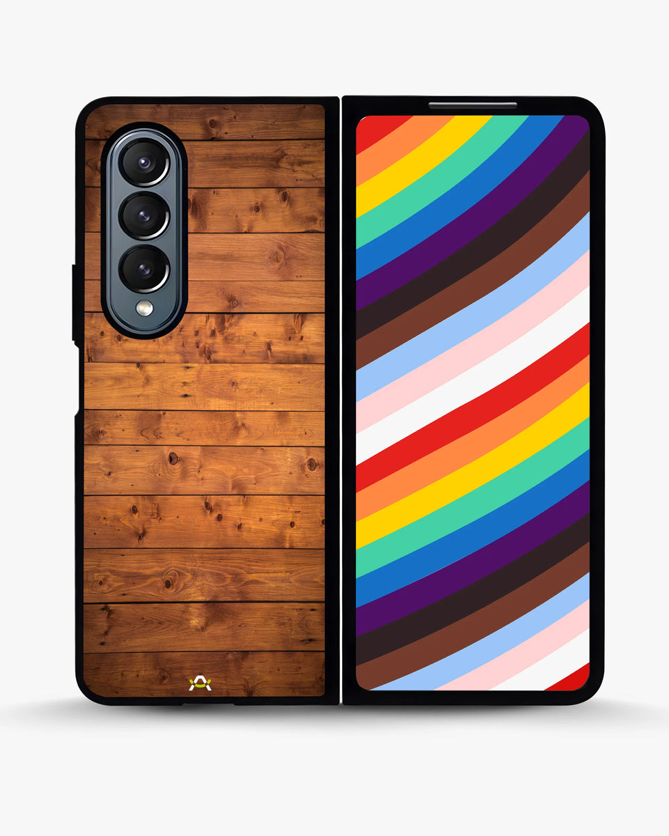 Creslia rustic wooden planks phone case - rustic wooden planks phone case samsung galaxy z fold 4