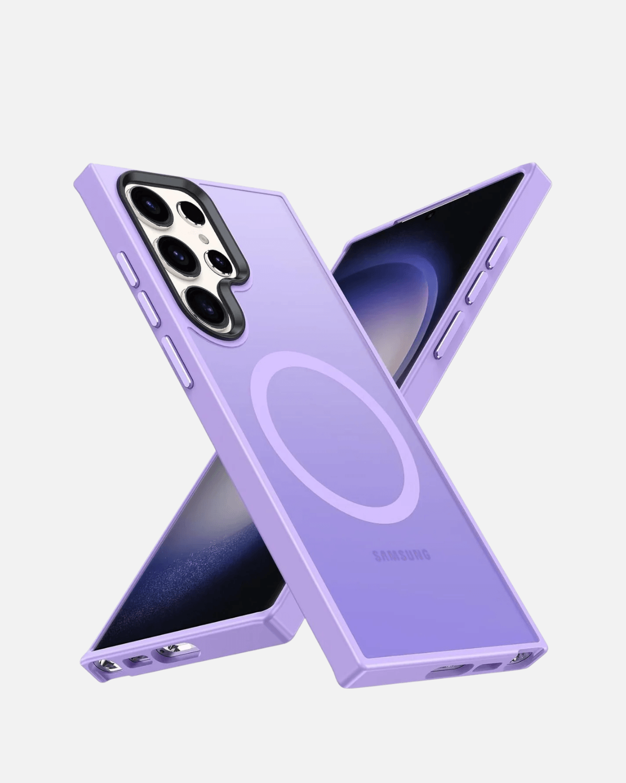 Purple Armor Case for Samsung Galaxy S25 Ultra with MagSafe compatibility and sleek design.