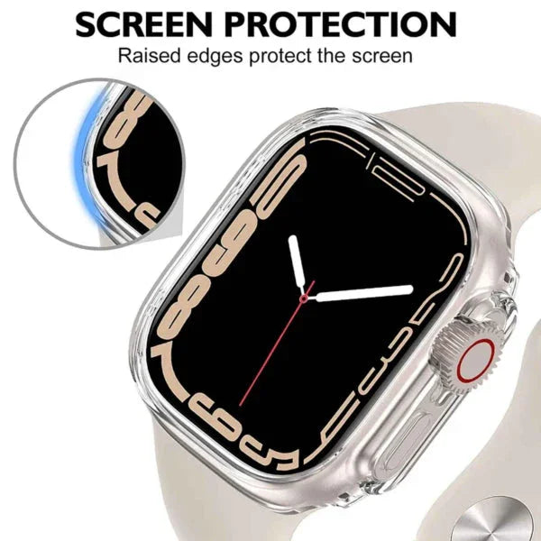 Clear Hybrid Bumper Case for Apple Watch Ultra 49mm – Shockproof Transparent Cover - Creslia
