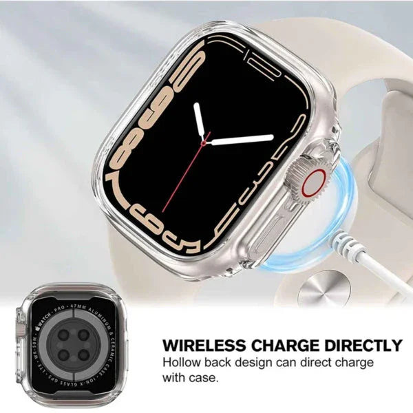 Clear Hybrid Bumper Case for Apple Watch Ultra 49mm – Shockproof Transparent Cover - Creslia