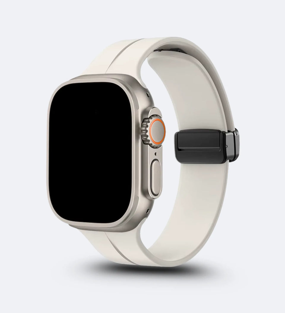 Silicone Magnetic Buckle Apple Watch Band - starlight - creslia - view