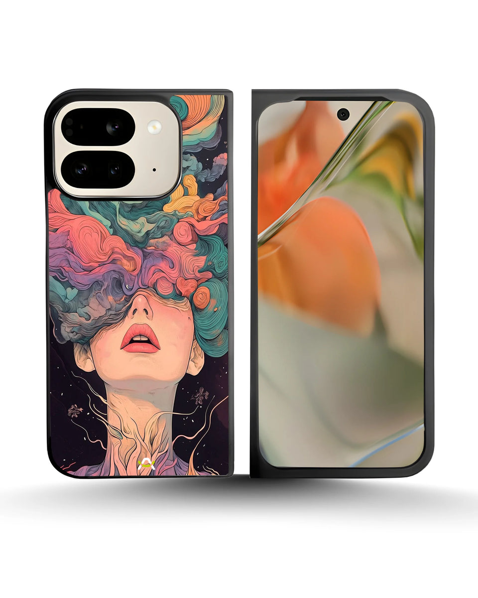 Creslia surreal face designer female case - surreal face designer female case google pixel 9 pro fold