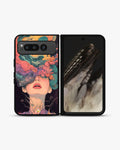 Creslia surreal face designer female case - surreal face designer female case google pixel fold