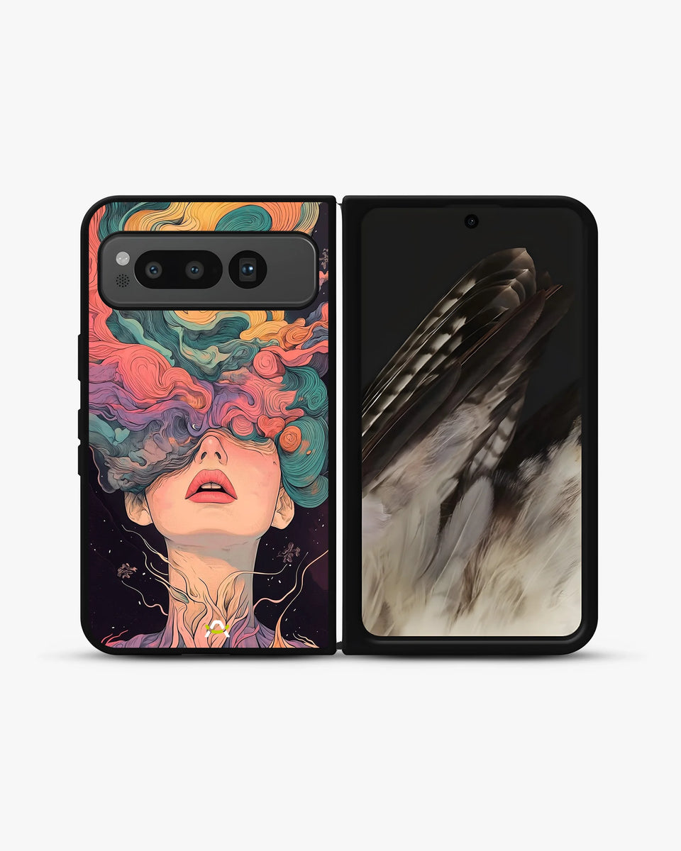 Creslia surreal face designer female case - surreal face designer female case google pixel fold