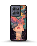 Creslia surreal face designer female case - surreal face designer female case moto g power 2025