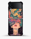 Creslia surreal face designer female case - surreal face designer female case samsung galaxy z flip 4