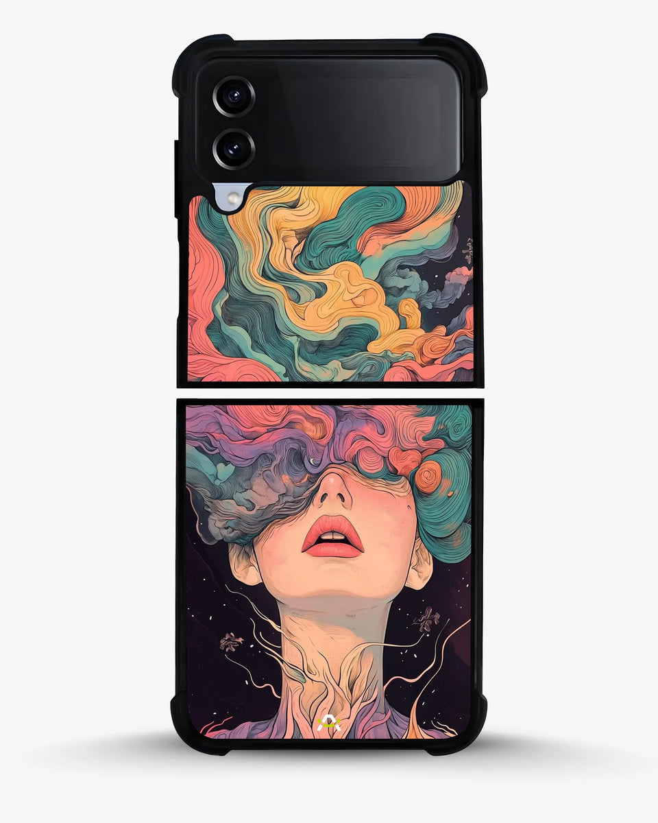 Creslia surreal face designer female case - surreal face designer female case samsung galaxy z flip 4