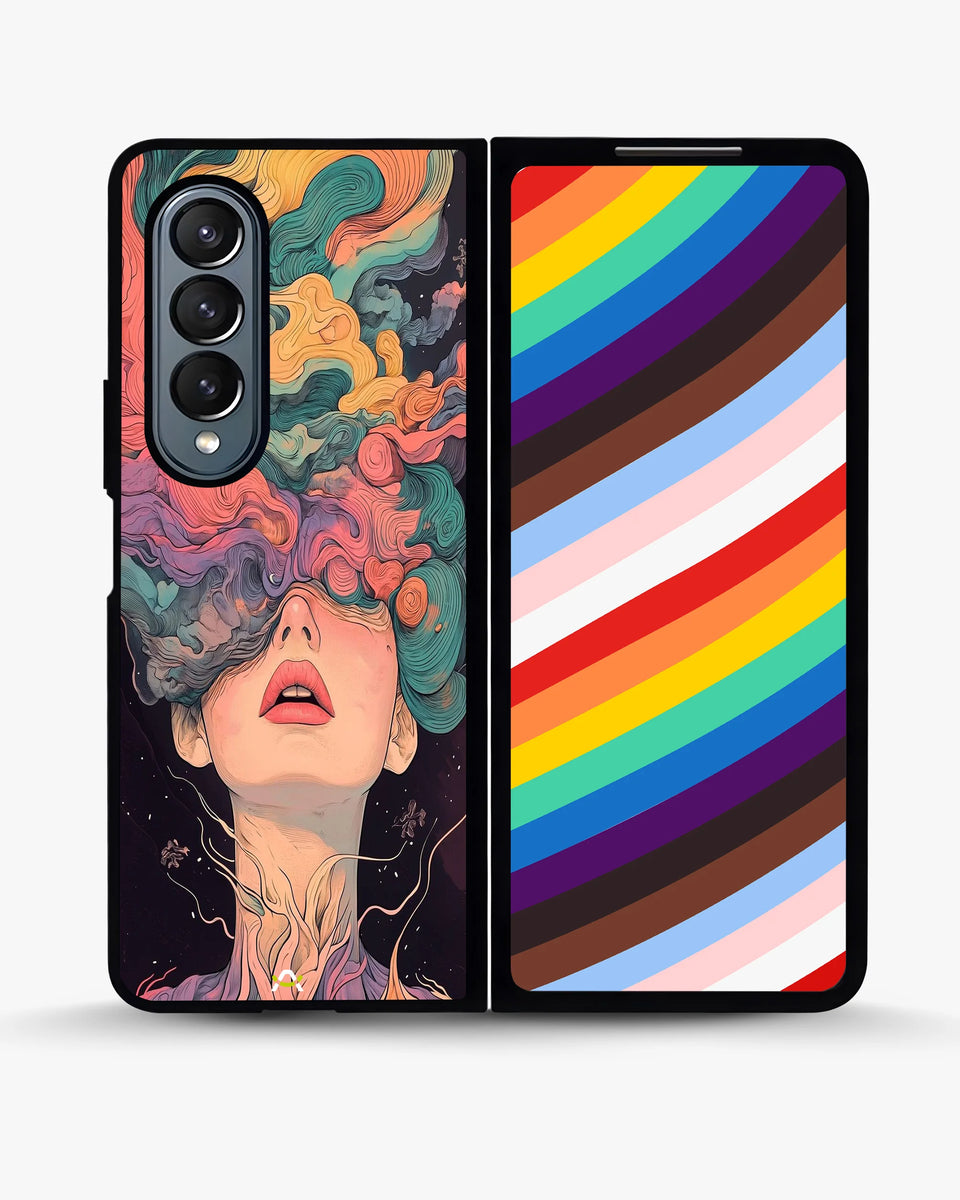 Creslia surreal face designer female case - surreal face designer female case samsung galaxy z fold 4