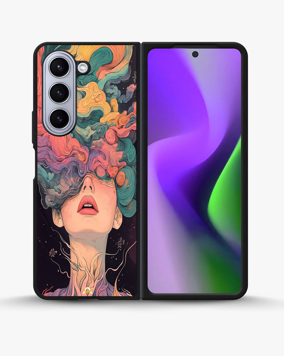 Creslia surreal face designer female case - surreal face designer female case samsung galaxy z fold 5