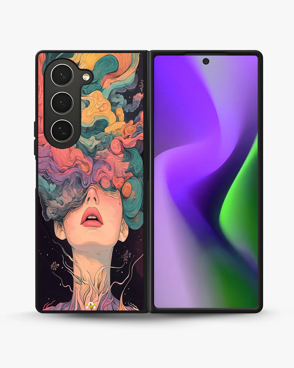 Creslia surreal face designer female case - surreal face designer female case samsung galaxy z fold 6