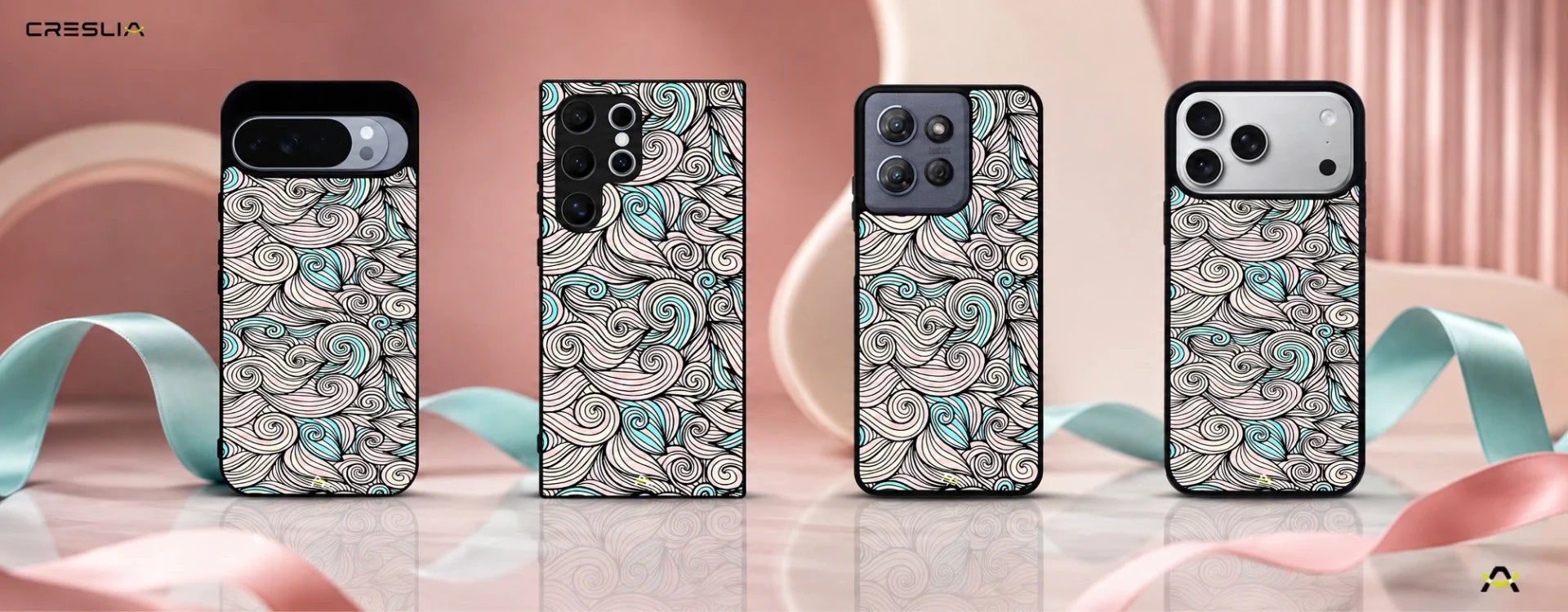 Creslia swirl pattern pink blue phone case - swirl pattern pink blue phone case desktop banner