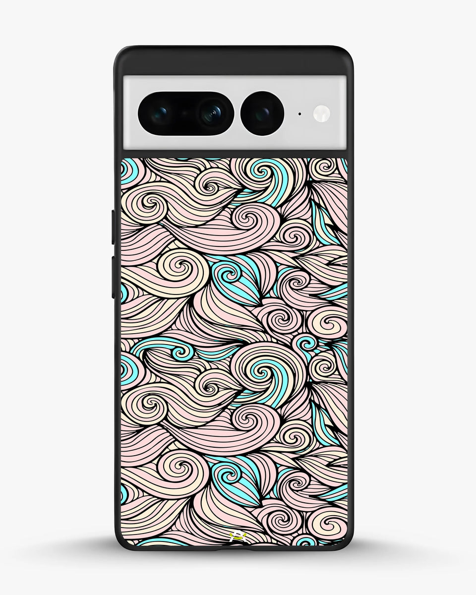 Creslia swirl pattern pink blue phone case - swirl pattern pink blue phone case google pixel 7 pro