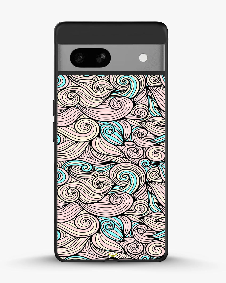 Creslia swirl pattern pink blue phone case - swirl pattern pink blue phone case google pixel 7a
