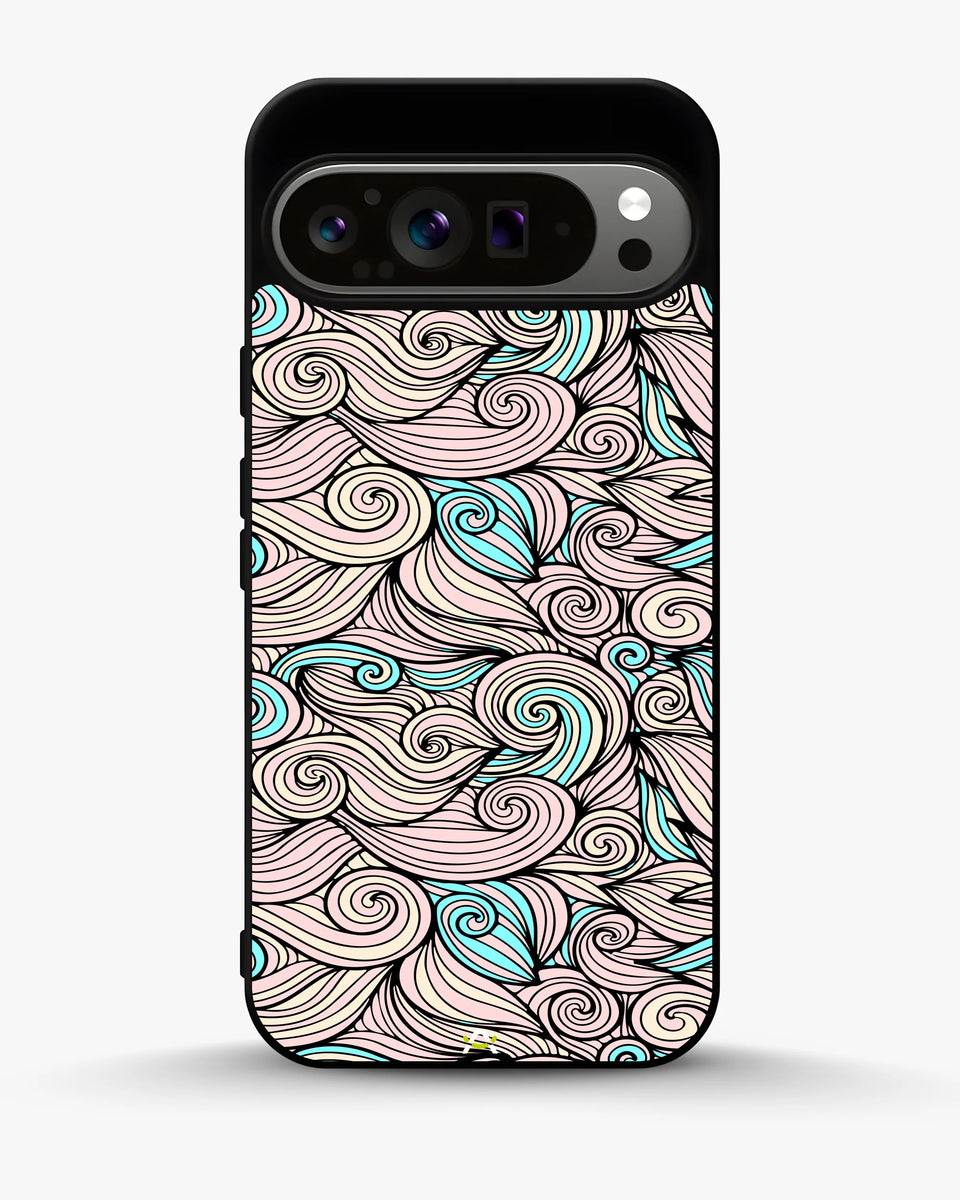 Creslia swirl pattern pink blue phone case - swirl pattern pink blue phone case google pixel 9 pro xl