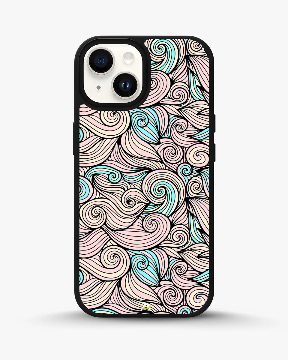 Creslia swirl pattern pink blue phone case - swirl pattern pink blue phone case iphone 15 plus