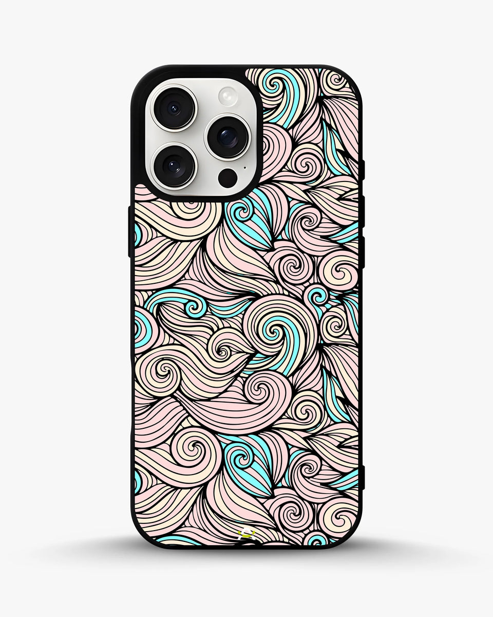 Creslia swirl pattern pink blue phone case - swirl pattern pink blue phone case iphone 15 pro max
