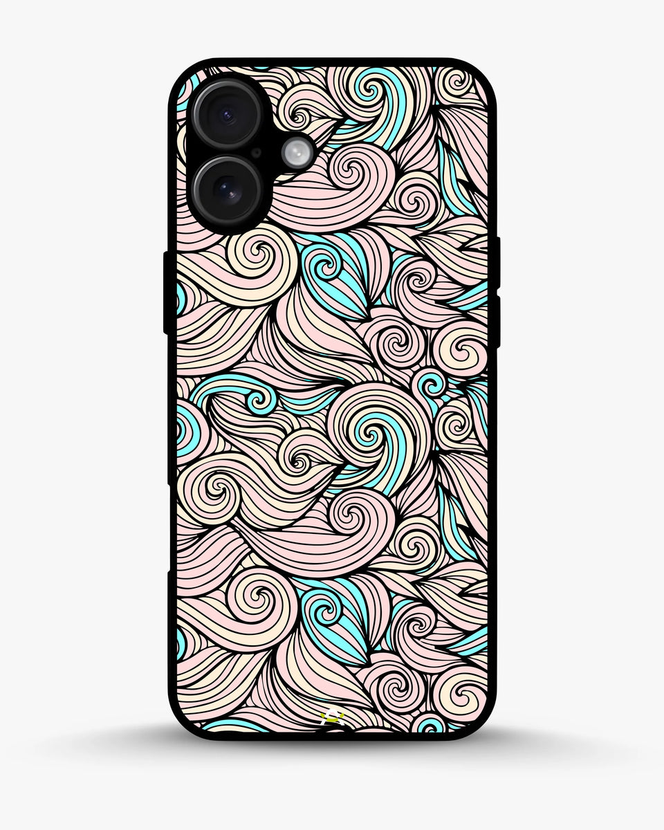Creslia swirl pattern pink blue phone case - swirl pattern pink blue phone case iphone 16