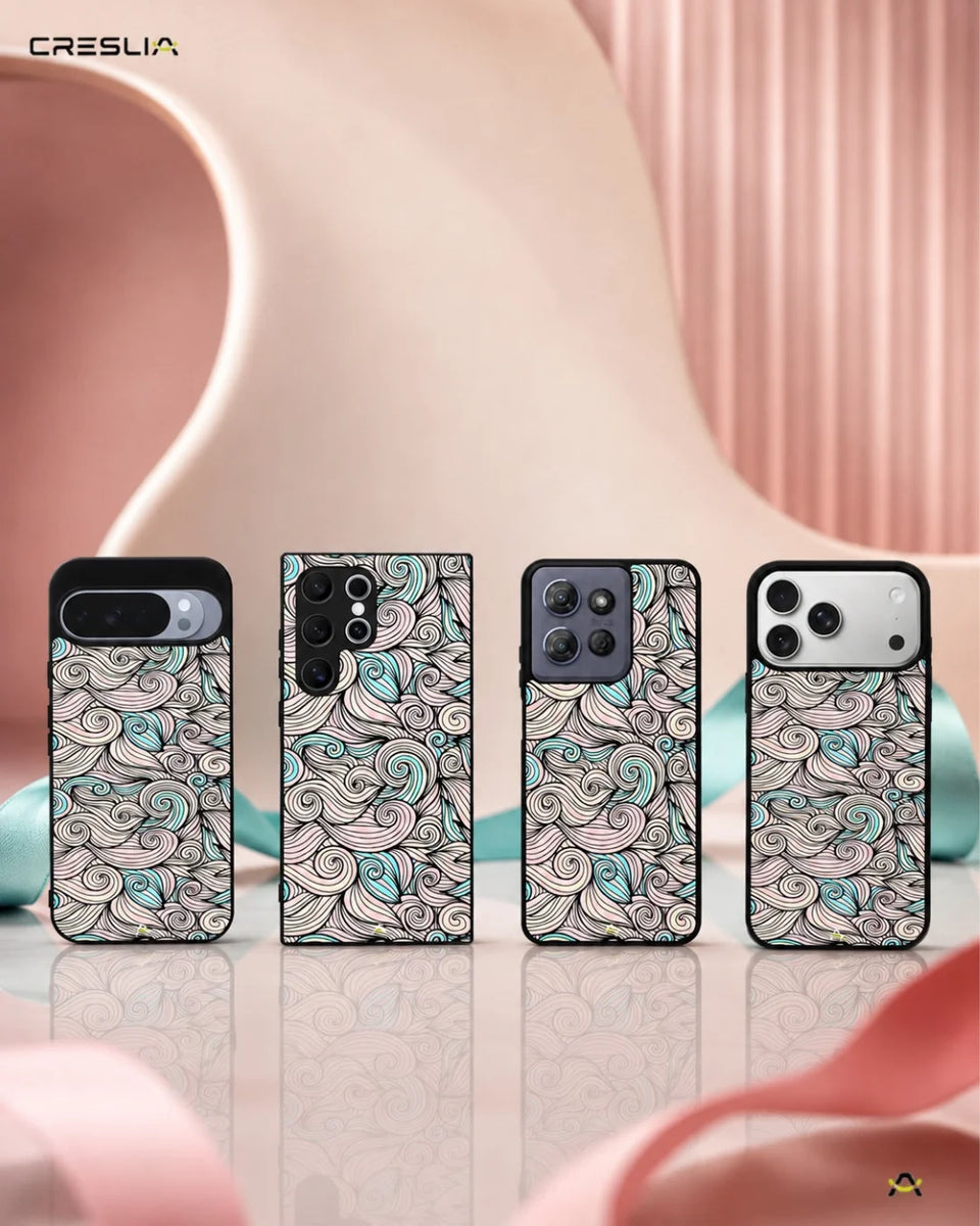 Creslia swirl pattern pink blue phone case - swirl pattern pink blue phone case mobile banner