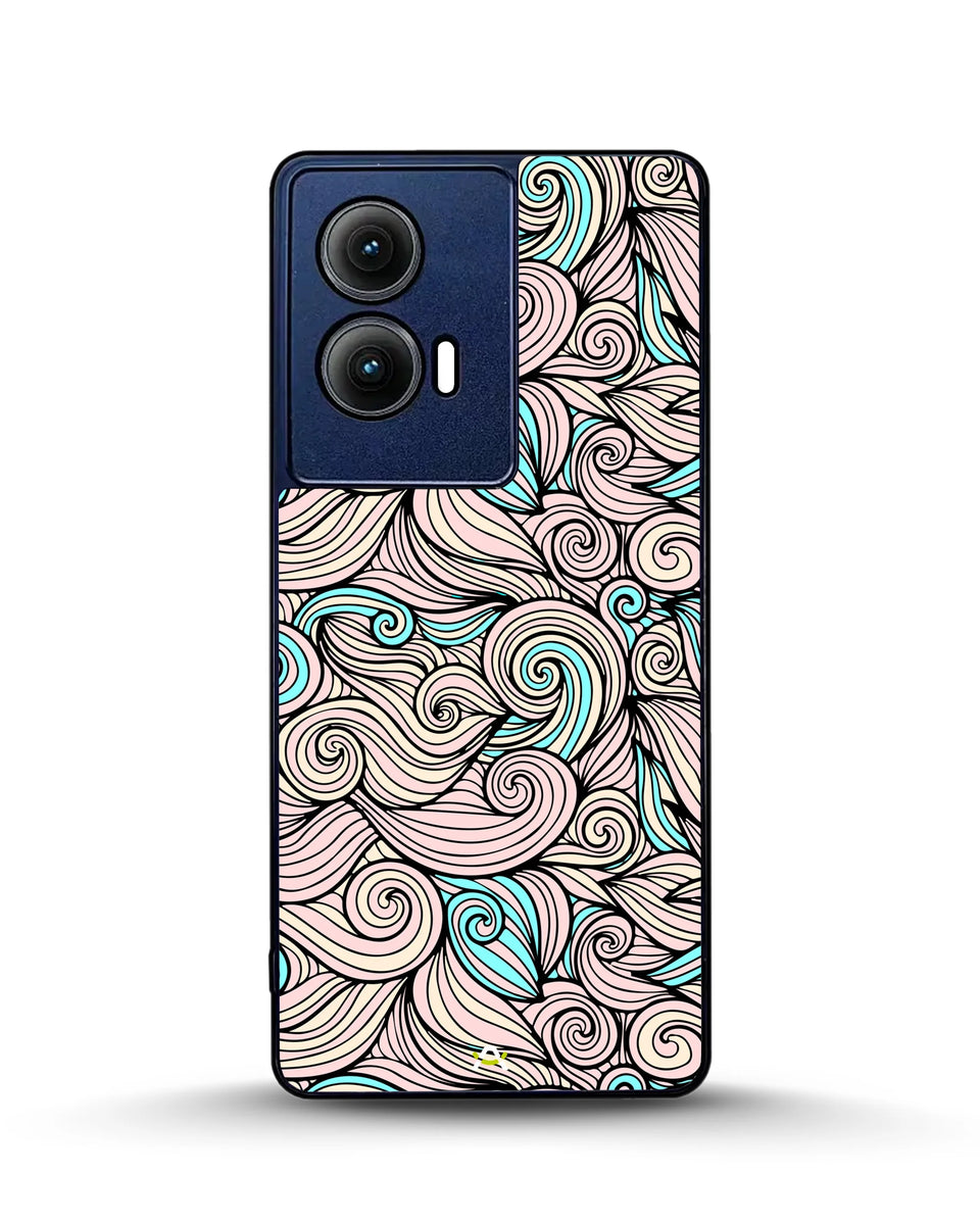 Creslia swirl pattern pink blue phone case - swirl pattern pink blue phone case motorola edge 2024