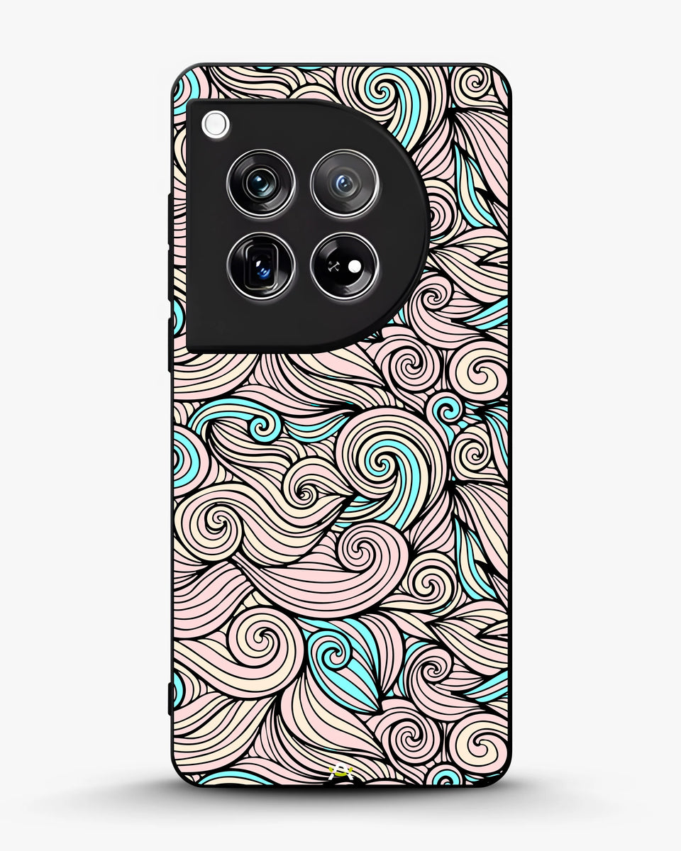 Creslia swirl pattern pink blue phone case - swirl pattern pink blue phone case oneplus 12r