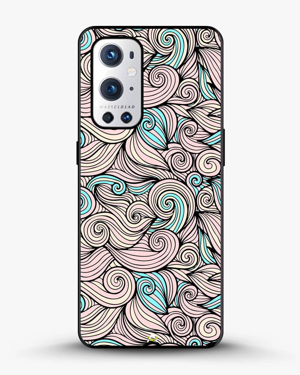 Creslia swirl pattern pink blue phone case - swirl pattern pink blue phone case oneplus 9 pro