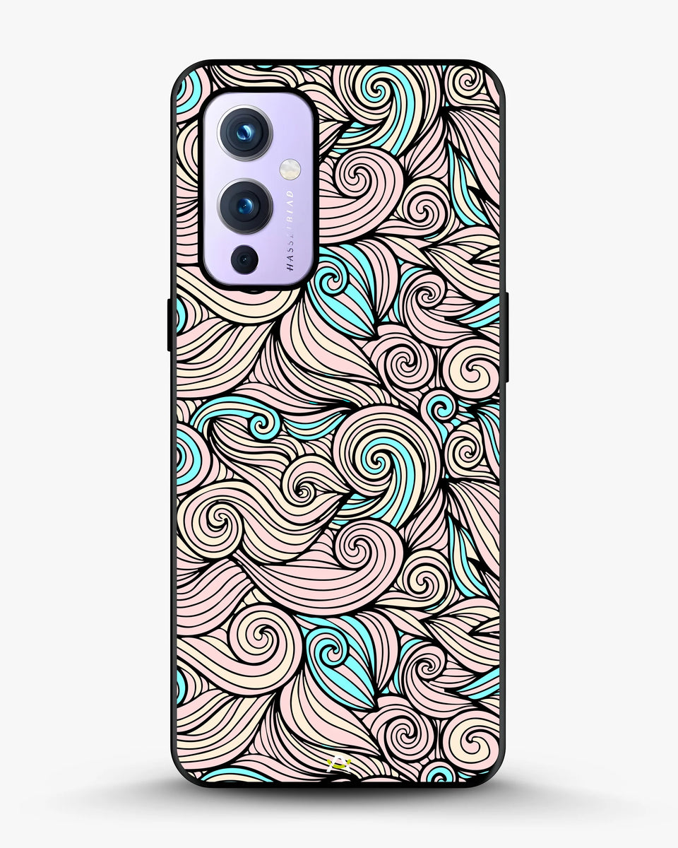 Creslia swirl pattern pink blue phone case - swirl pattern pink blue phone case oneplus 9